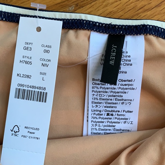 NWOT J. Crew Surf hipster bottom in stripe - Picture 7 of 8